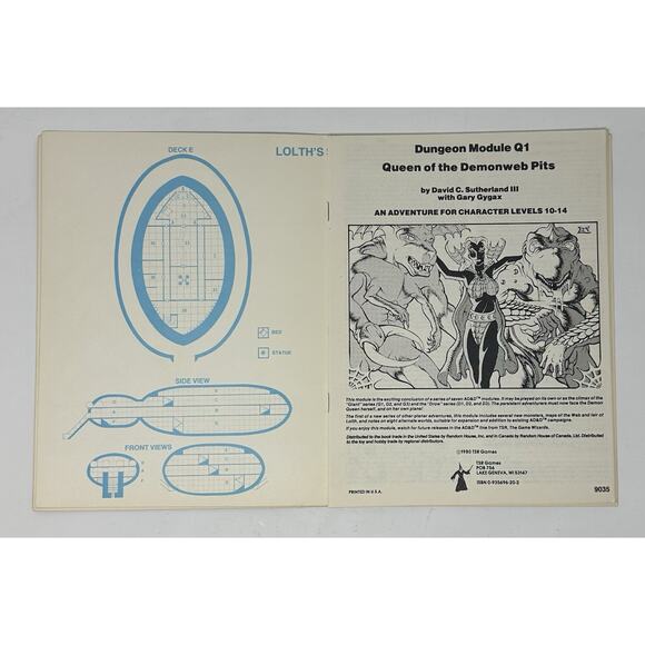 Dungeons and Dragons Queen of the Demonweb Pits 2nd Print Q1 RPG TSR 1980 #9035 - Picture 3 of 10